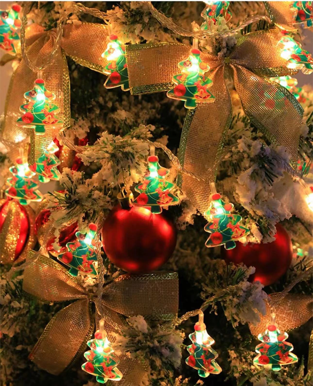 Holiday LED String Light 10FT Warm Indoor Flicker String Lights Decorations Waterproof for Indoor Outdoor Xmas Fireplace Mantel Decorations
