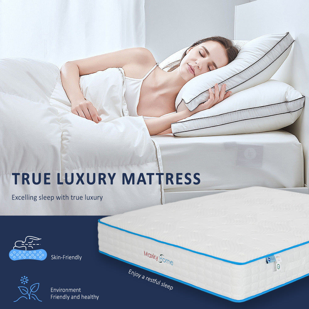 Maxky Home 10 Inch Gel Memory Foam Mattress with Pillow, 5 Size Hybrid Mattress Bed in a Box, CertiPUR-US Certified, 10-year Warranty