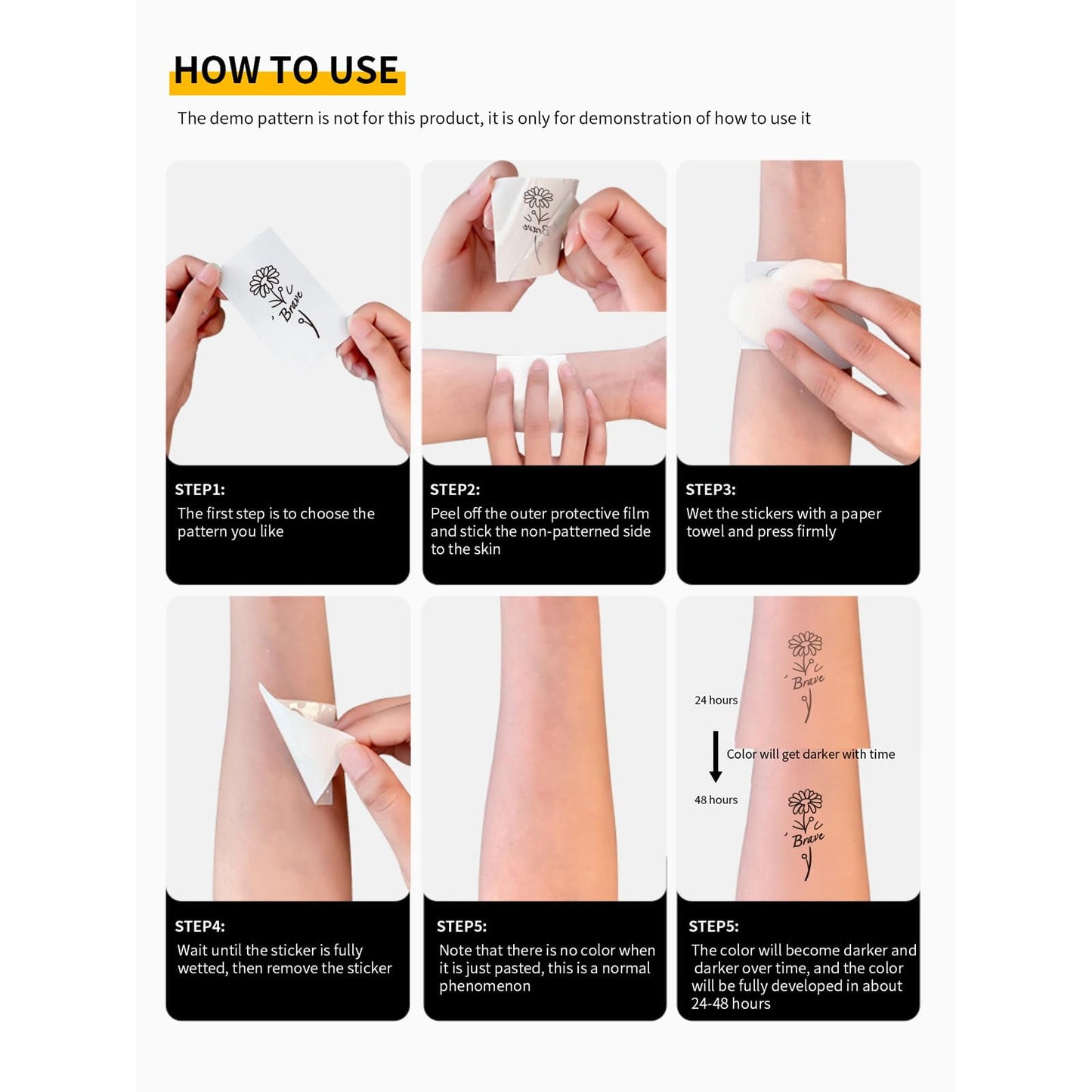 Realistic Temporary Tattoos, 94 PCS Inspirational Quotes Words Tattoos Line Art Wild Flower Nature Tattoo Stickers for Women and Men Waterproof,10 Sheets