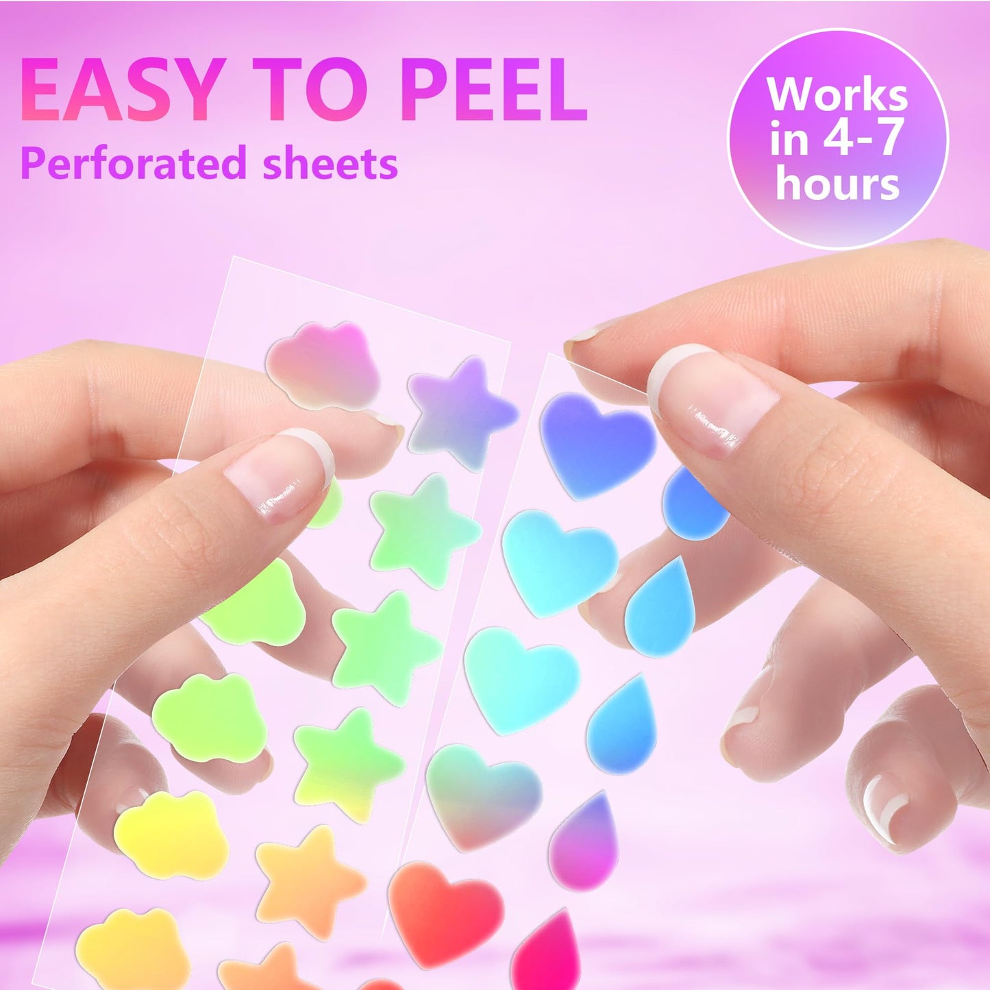 Pimple Patches for Face, 5 Style Pimple Patches, Hydrocolloid Patches for Covering Zits and Blemishes, Spot Stickers for Face and Skin,30 granules
