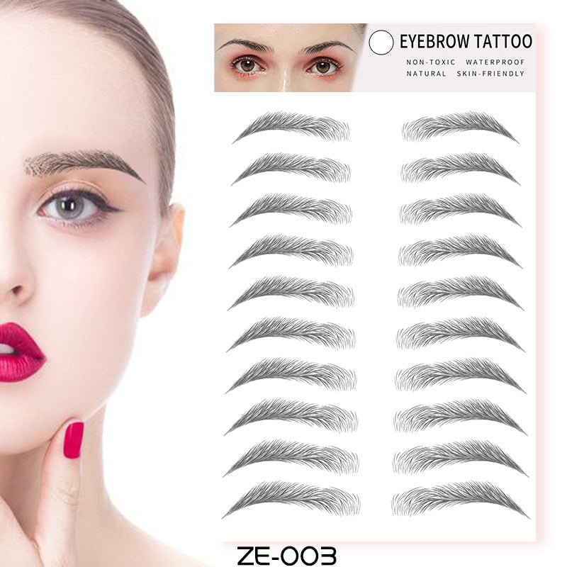 6D Hair Like Waterproof Eyebrow Tattoos Stickers 5 Sheets 100 Pairs Waterproof Eyebrow Transfers Stickers Temporary Brow Tattoo Peel Off Grooming Shaping Eyebrow Sticker,5 Types