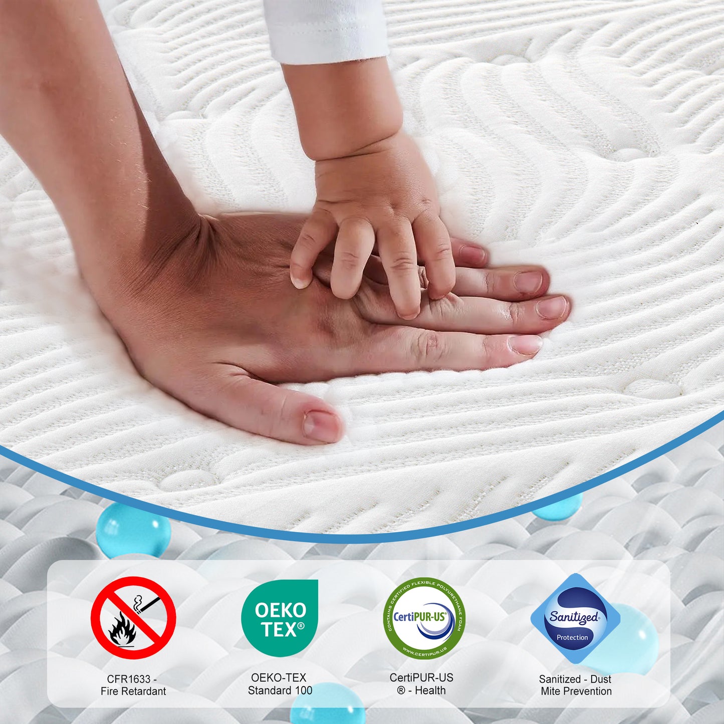 Maxky Home 10 Inch Gel Memory Foam Mattress with Pillow, 5 Size Hybrid Mattress Bed in a Box, CertiPUR-US Certified, 10-year Warranty