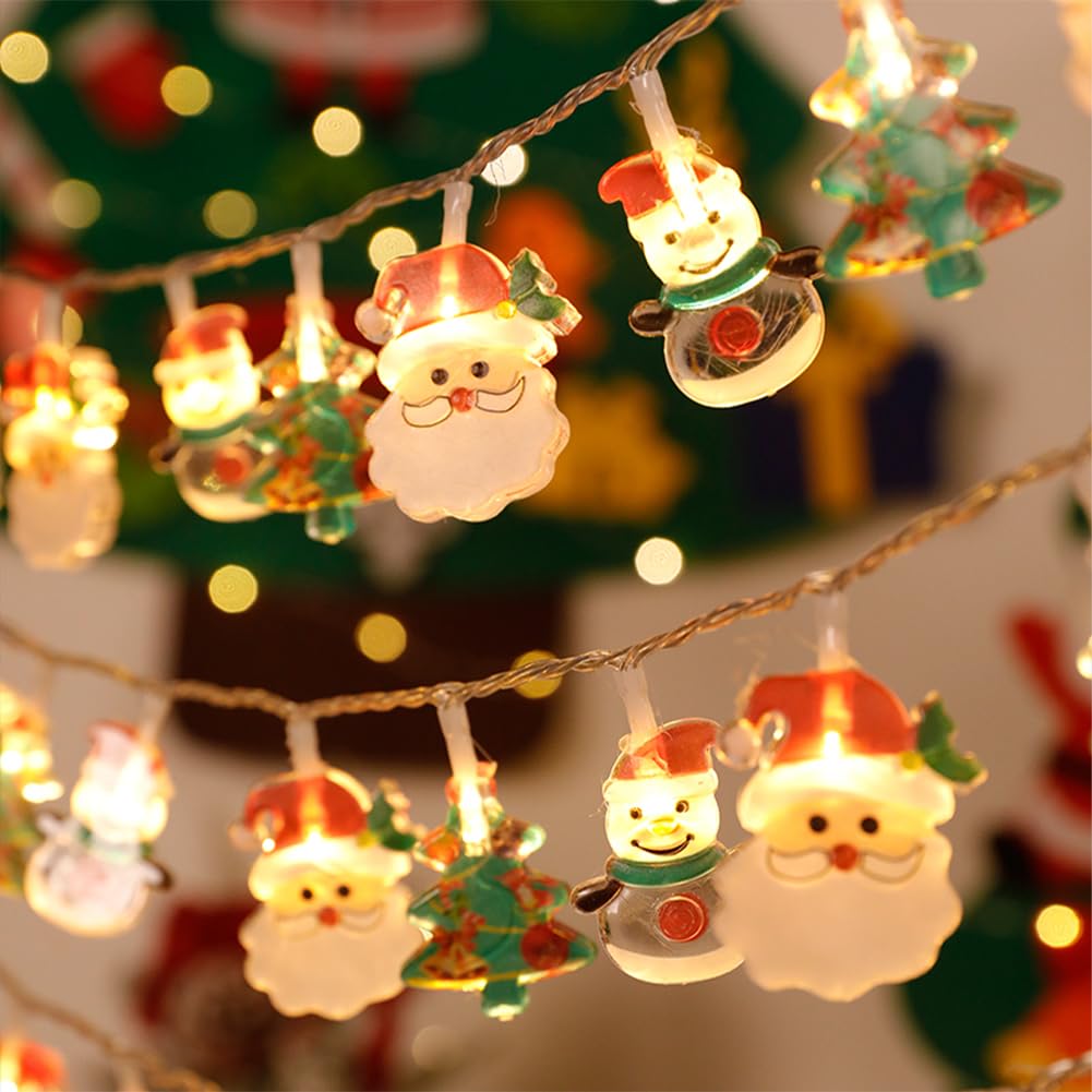 Holiday LED String Light 10FT Warm Indoor Flicker String Lights Decorations Waterproof for Indoor Outdoor Xmas Fireplace Mantel Decorations