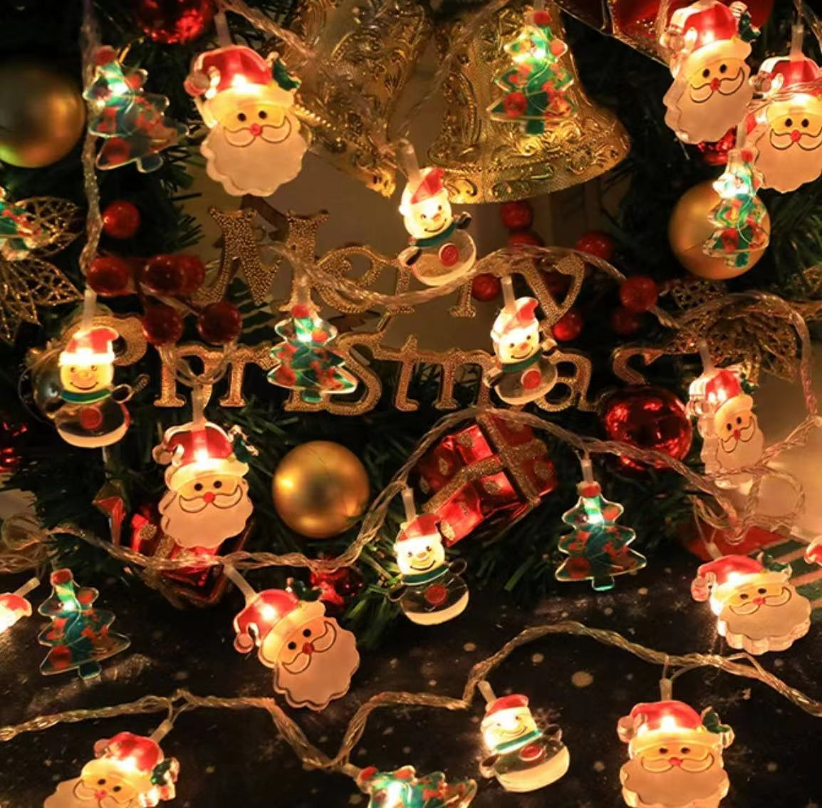 Holiday LED String Light 10FT Warm Indoor Flicker String Lights Decorations Waterproof for Indoor Outdoor Xmas Fireplace Mantel Decorations
