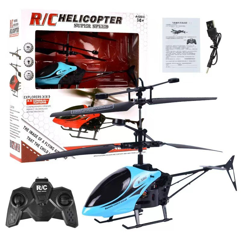 RC Helicopter, Remote Control Helicopter Mini Gyroscope RC Helicopters LED Light for Indoor to Fly for Kids and Beginners, Blue