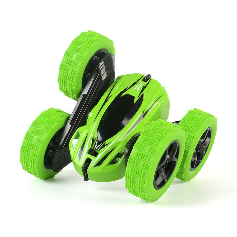 Remote Control Car Stunt RC Cars, RC Cars Stunt Car Toy 2.4Ghz Double Sided 360° Rotating RC Crawler with Headlights, 4WD Off Road Drift RC Race Car Toy for Boys Girls Aged 6-12 Green