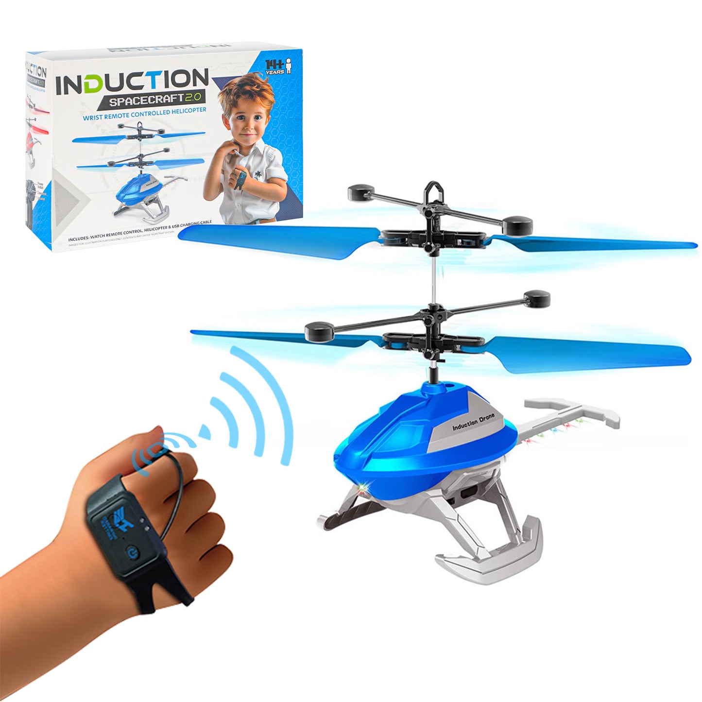 Remote Control Helicopter Hand-Controlled Mini DroneCosmic Drone RC UFO LED Flying Toys for Kids with 3.5 Channel RC Helicopters