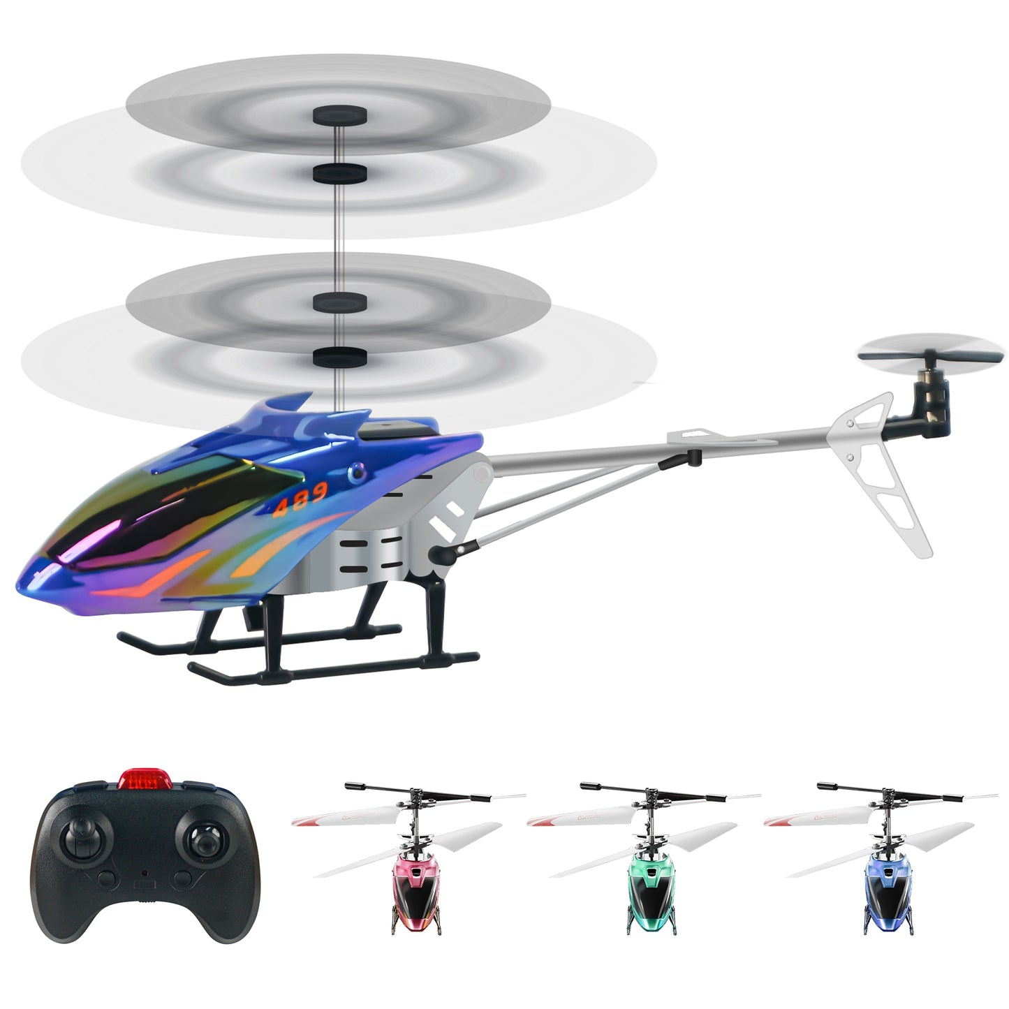 RC Helicopter,Remote Control Helicopter for Kids Mini DroneCosmic Flying Orb Toy Grame 2.4GHz RC Aircraft LED Light RC Toys for Kids Adults