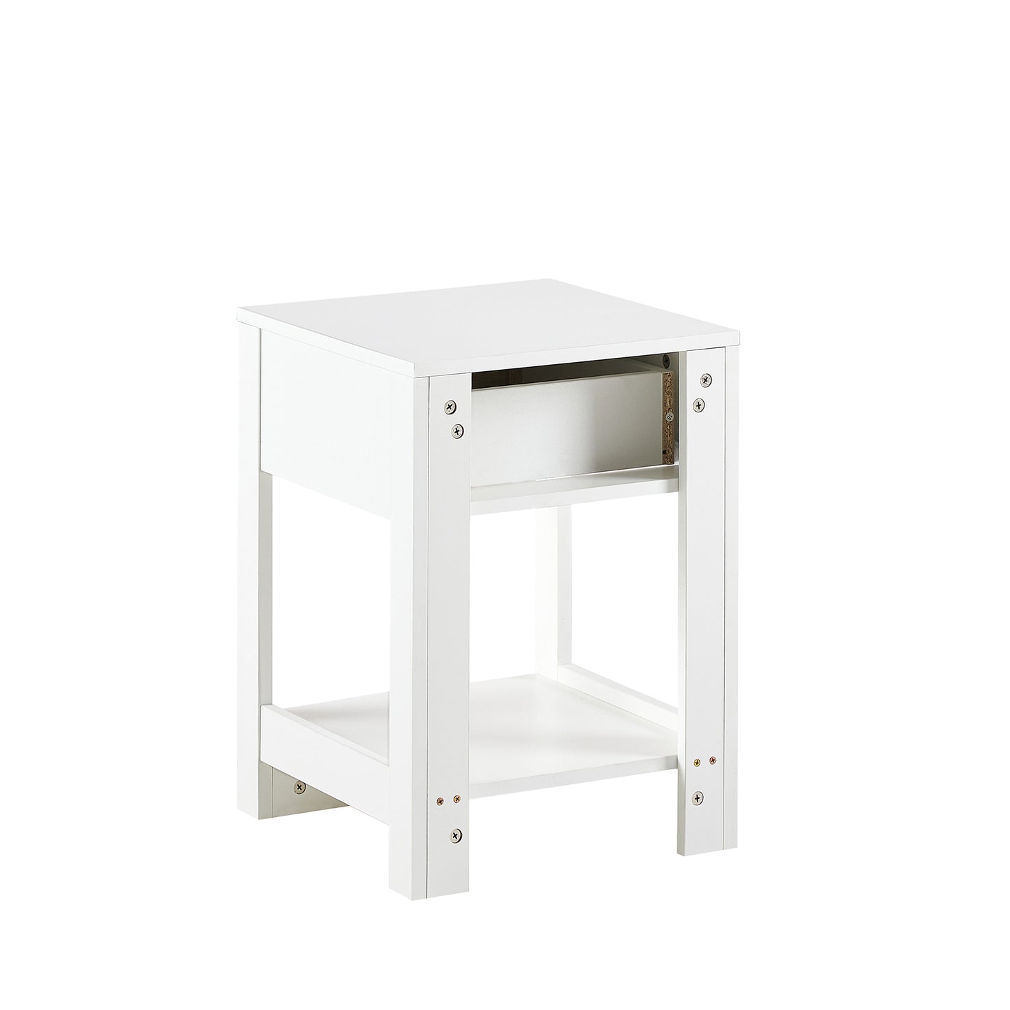 Nightstand with Drawer 15.75" Rattan End table Bedside Table with Open Storage Shelf for Bedroom
