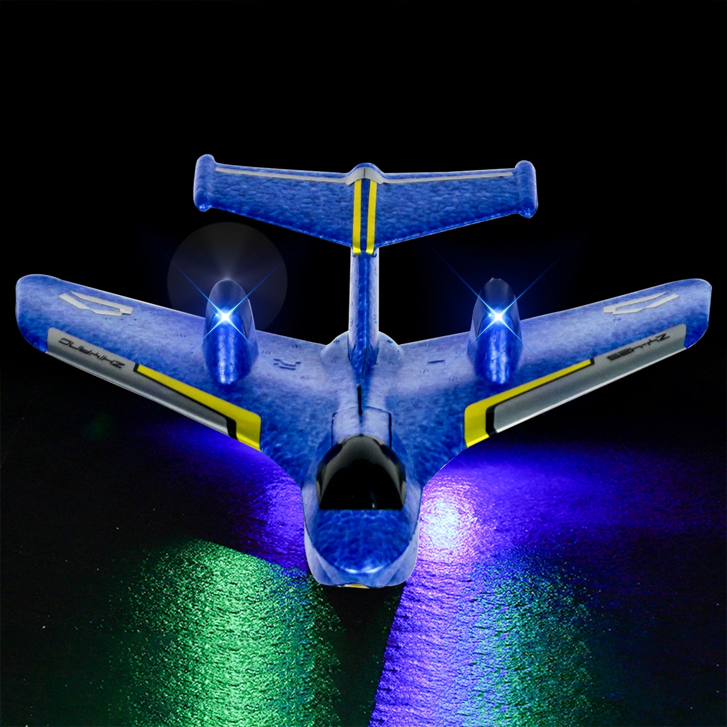 RC Plane for Water Land Air, Upgrade RC Plane Remote Control Glider Airplanes 2.4 GHZ 2 Channels with Lights, Anti-Collision Remote Control Air Planes Fighter Plane Toy Gifts