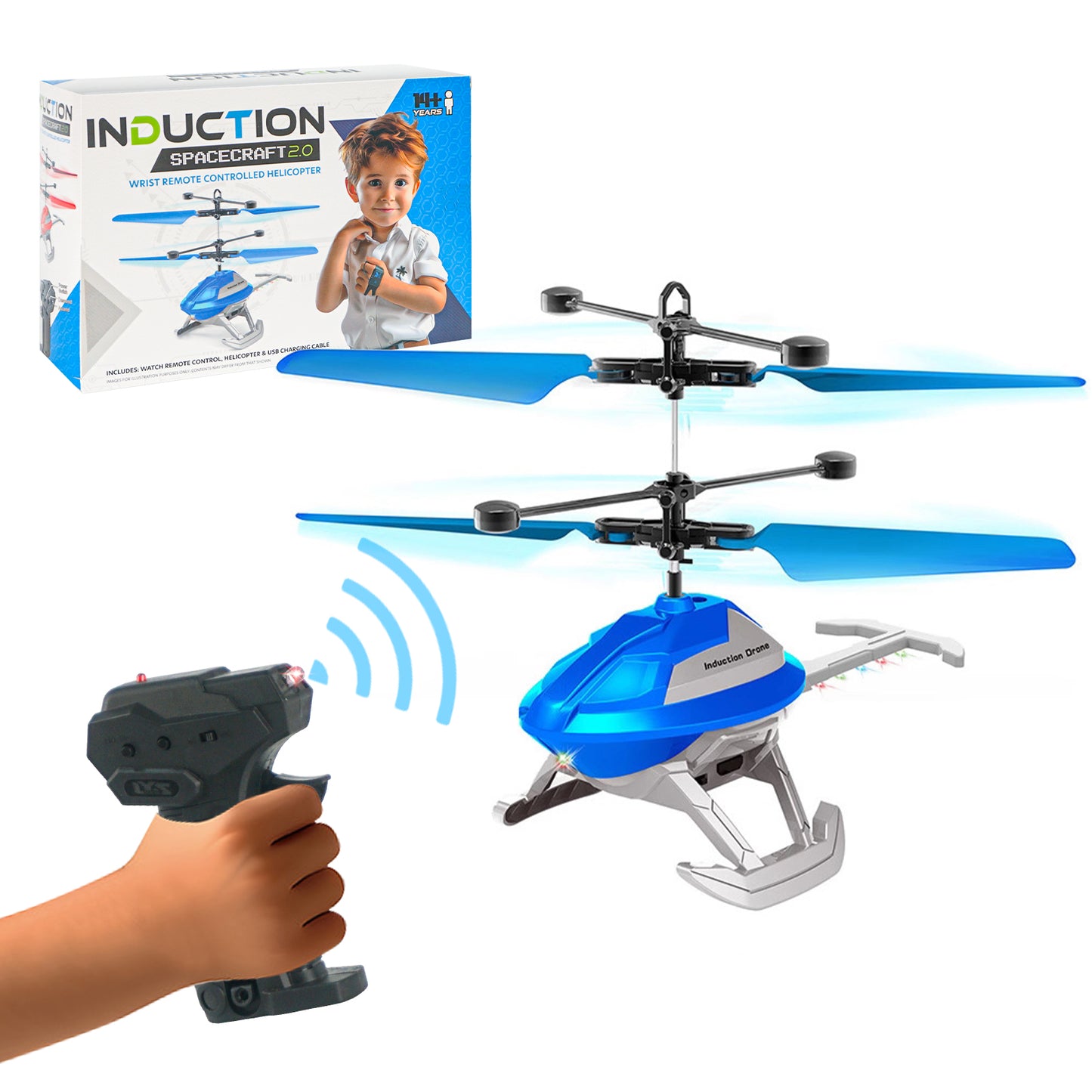 Remote Control Helicopter Hand-Controlled Mini DroneCosmic Drone RC UFO LED Flying Toys for Kids with 3.5 Channel RC Helicopters