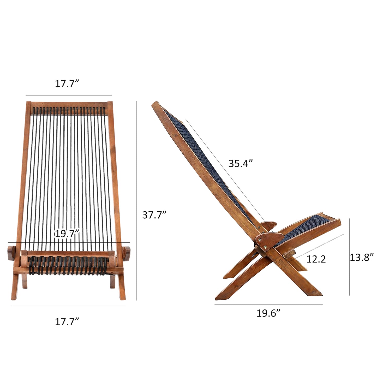 Folding chairs Wooden Foldable Patio Chair Folding Roping Art Solid Wood Chair Easy Assembly Fire Pit Chairs for Indoor Outdoor Porch Deck Poolside Garden Lawn Modern Outdoor Furniture