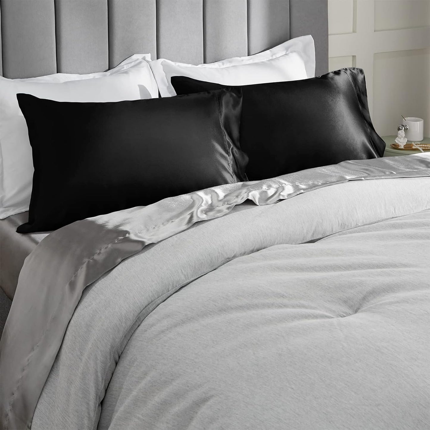 Satin Pillowcase for Hair and Skin Similar to Silk Pillow Cases, Pillow Cases- Satin Cooling Pillow Covers with Envelope Closure