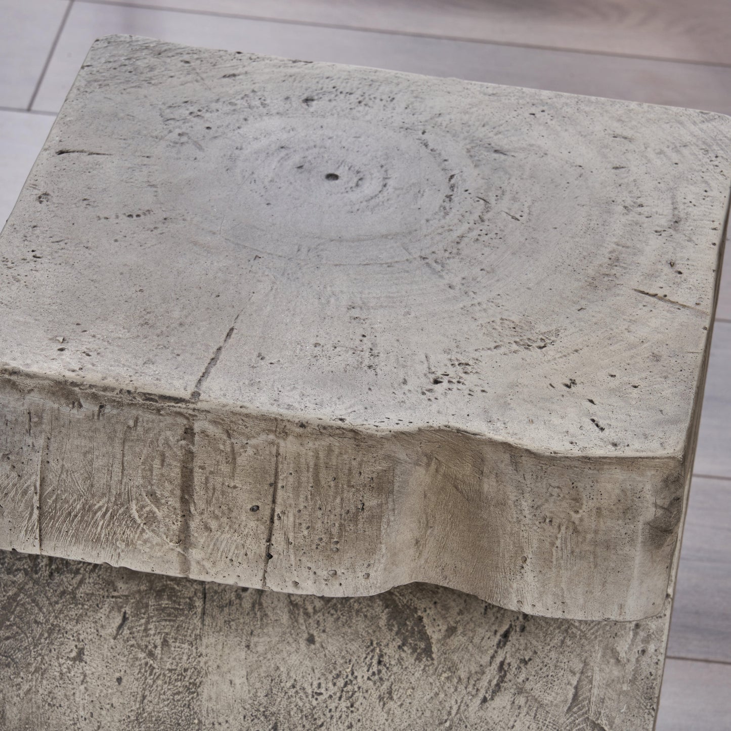 Concrete Side Table, Z Shape Indoor Outdoor Accent End Table Coffee Table Nightstand, Decorative Garden Stools for Living Room Bedroom Patio Home Decor