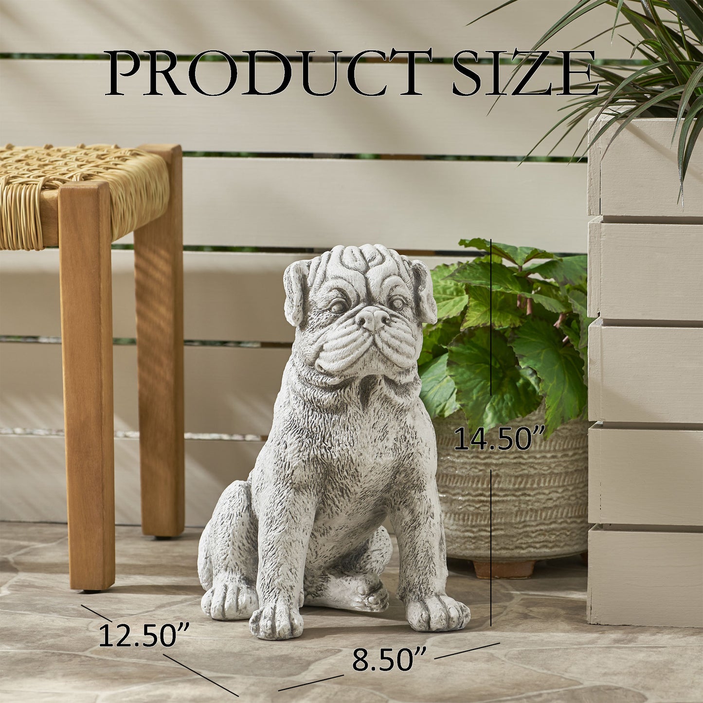 Dog Outdoor Statues for Garden Outside Decor Dog Animals Weather Resistant Concrete Garden Statue for Yard Art Lawn Ornaments Porch Patio Balcony Home House