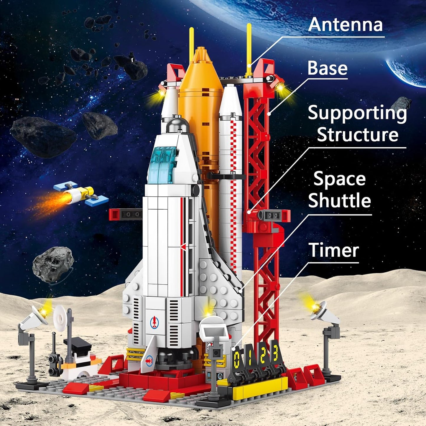Space Exploration Shuttle Toys, Spaceship Fire Arrow Launch Center Toy Set Building Blocks Toys Kit Gifts for 7 8 9 10 11 12 Years Old Boys Kids