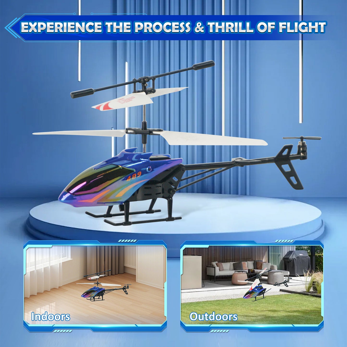 RC Helicopter,Remote Control Helicopter for Kids Mini DroneCosmic Flying Orb Toy Grame 2.4GHz RC Aircraft LED Light RC Toys for Kids Adults