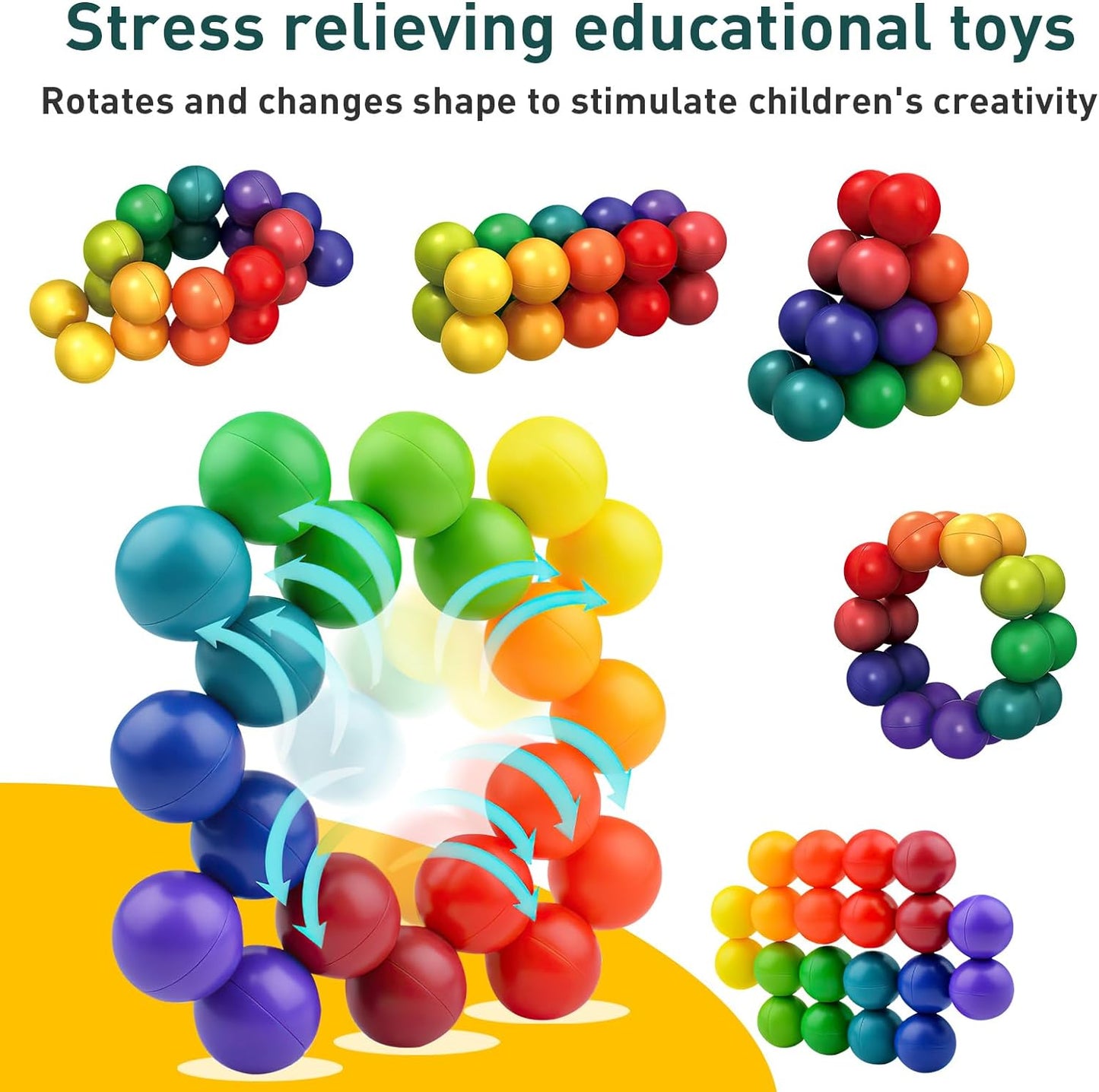 Sensory Toys for Kids Toddler Girls, Quiet Fidget Toys Autism Educational Figette Ball Autistic ADHD Quiet Cool Desk Toys, Christmas gift for Adults Kids