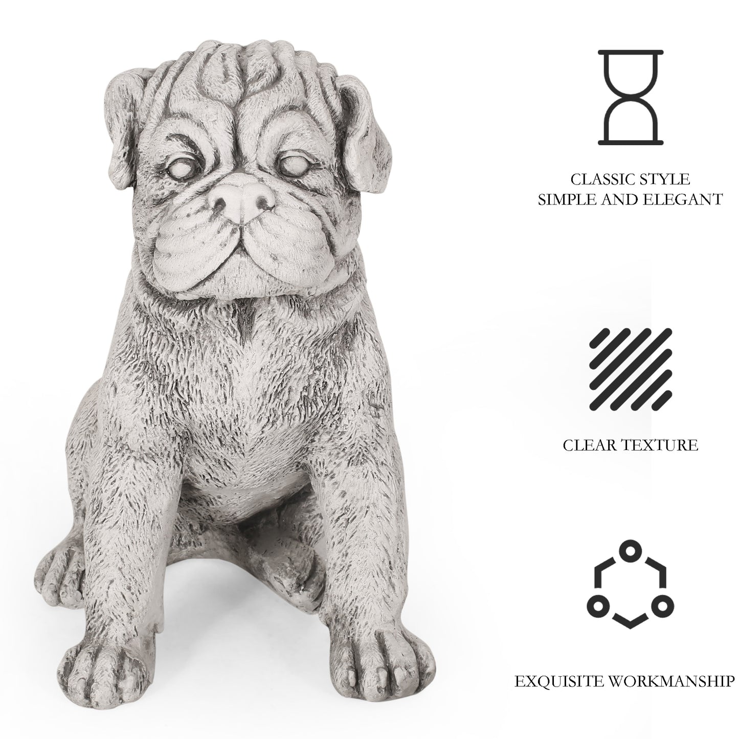 Dog Outdoor Statues for Garden Outside Decor Dog Animals Weather Resistant Concrete Garden Statue for Yard Art Lawn Ornaments Porch Patio Balcony Home House