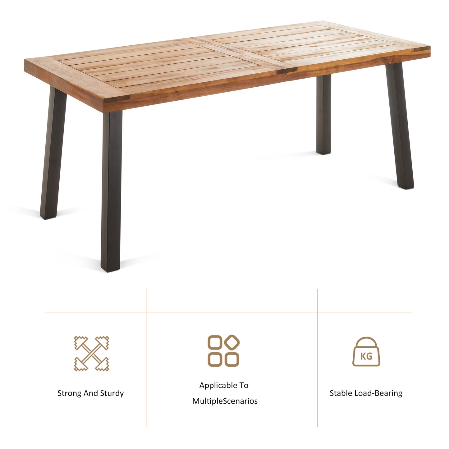 69" Dining Table for 6 8, Kitchen Dining Room Table, Large Farmhouse Dinner Table, Wood Rectangular Long Table for Big Family, Waterproof Scratch Resistant, Conference Table (Brown)