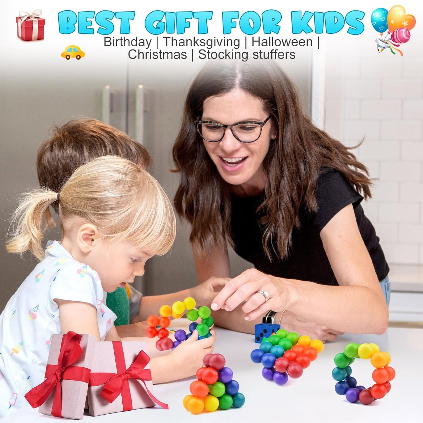 Sensory Toys for Kids Toddler Girls, Quiet Fidget Toys Autism Educational Figette Ball Autistic ADHD Quiet Cool Desk Toys, Christmas gift for Adults Kids