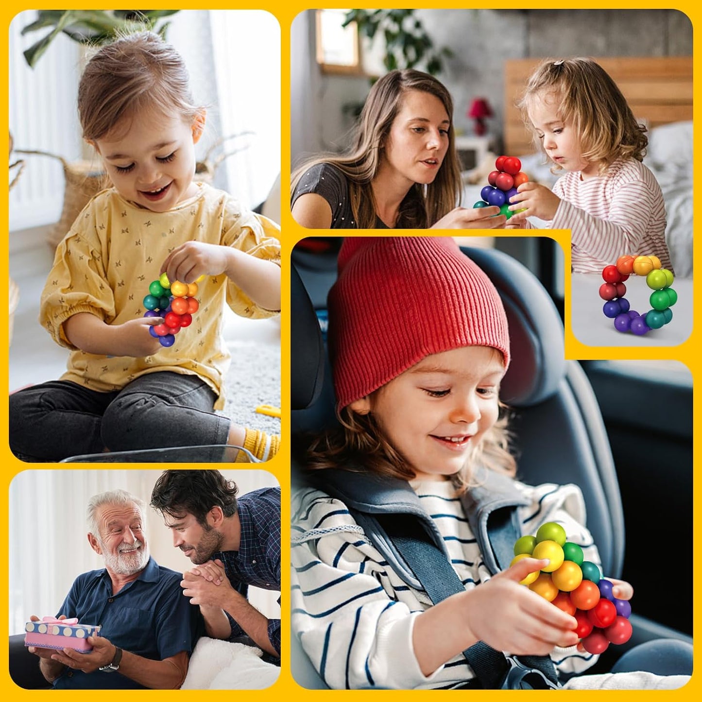 Sensory Toys for Kids Toddler Girls, Quiet Fidget Toys Autism Educational Figette Ball Autistic ADHD Quiet Cool Desk Toys, Christmas gift for Adults Kids