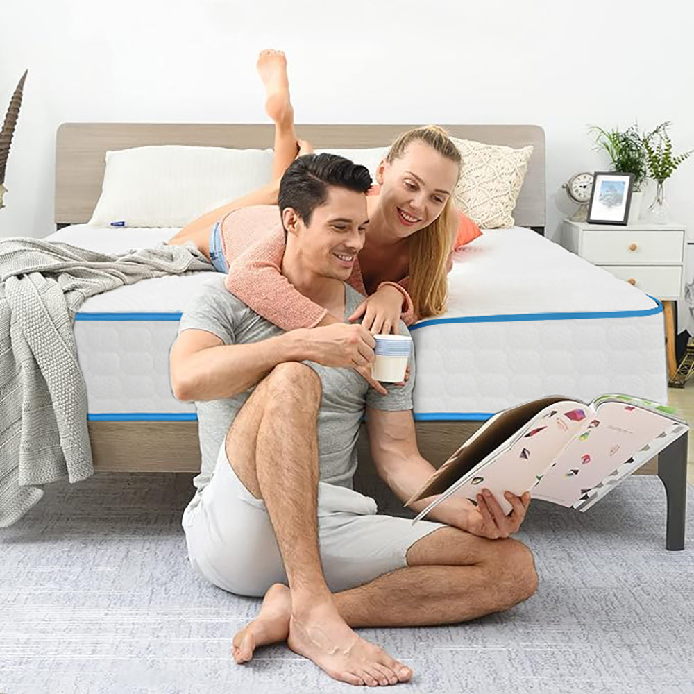 Maxky Home 10 Inch Gel Memory Foam Mattress with Pillow, 5 Size Hybrid Mattress Bed in a Box, CertiPUR-US Certified, 10-year Warranty