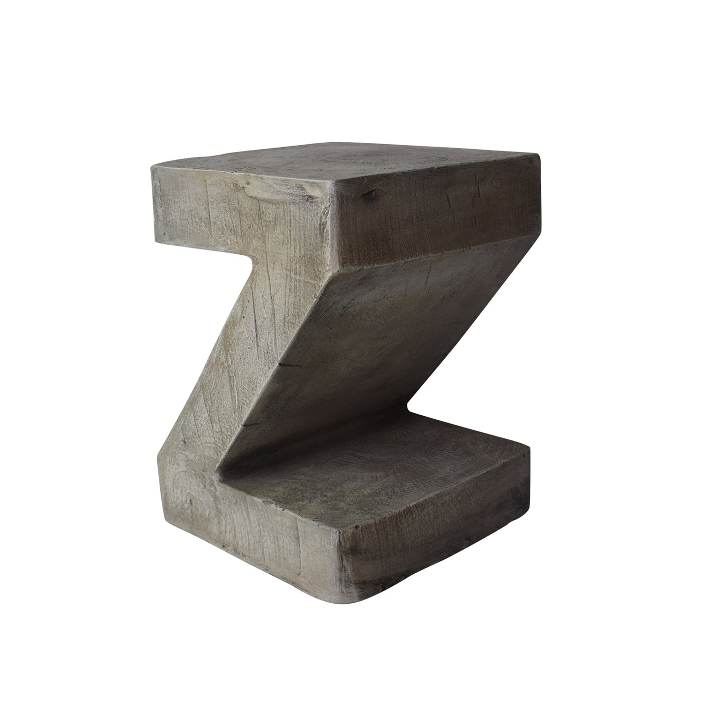 Concrete Side Table, Z Shape Indoor Outdoor Accent End Table Coffee Table Nightstand, Decorative Garden Stools for Living Room Bedroom Patio Home Decor