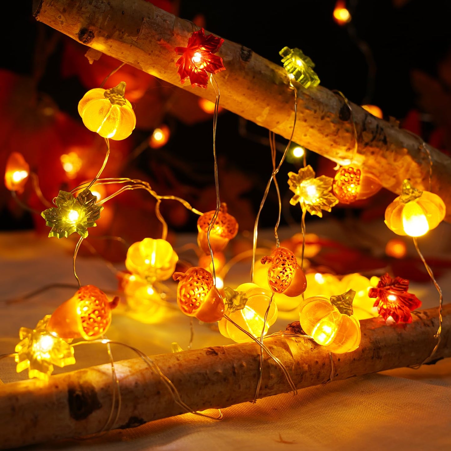 Holiday LED String Light 10FT Warm Indoor Flicker String Lights Decorations Waterproof for Indoor Outdoor Xmas Fireplace Mantel Decorations