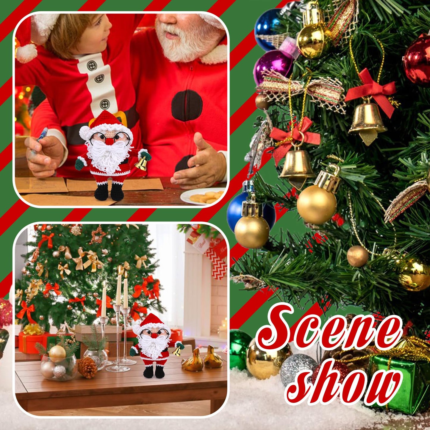 Christmas Crochet Kits for Beginners, Complete Christmas Decor DIY Crochet Kit Snowman Craft Knitting Kit with Crochet Hooks Yarns Step-by-Step Video Tutorials DIY Gift Deco for Adults Kids