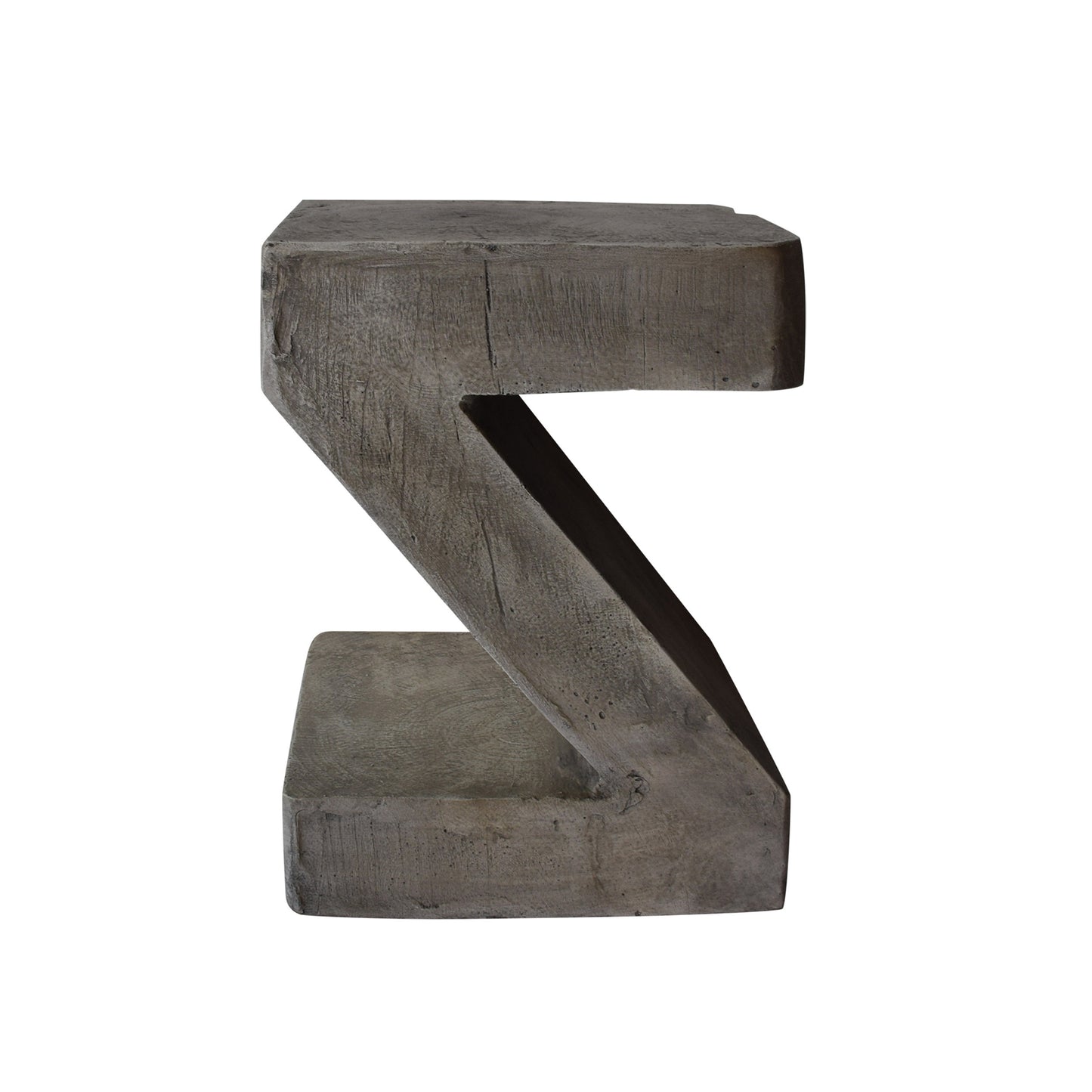 Concrete Side Table, Z Shape Indoor Outdoor Accent End Table Coffee Table Nightstand, Decorative Garden Stools for Living Room Bedroom Patio Home Decor