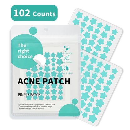Pimple Patches for Face, Hydrocolloid Acne Patches, Star Zit Covers, Superstar Patches Spot Stickers, 102 Count | 4 Sizes (8mm/9mm/11mm/14mm)