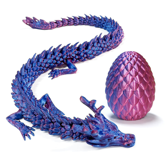 3D Printed Dragon Egg, Colorful 3D Printer Articulated Dragon Toy for Kids, 3D Printed Easter Dragon Fidget Toys , Office Desk Figurine Decor