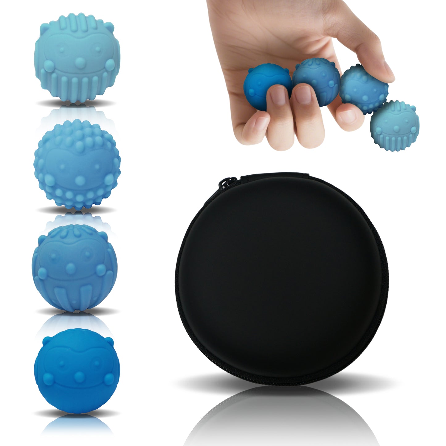 4PCS Silicone Magnetic Balls Fidget Toys, Stress Relief Sensory Toy for Autism ADHD Anxiety, Office Fun Textures Gadgets, Stocking Stuffers Gift for Adults Teen