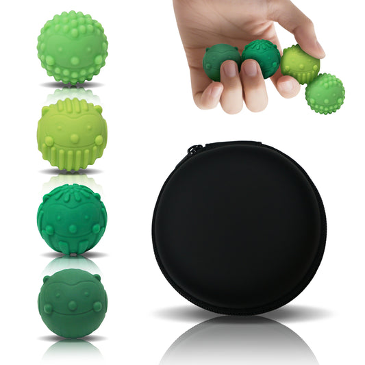 4PCS Silicone Magnetic Balls Fidget Toys, Stress Relief Sensory Toy for Autism ADHD Anxiety, Office Fun Textures Gadgets, Stocking Stuffers Gift for Adults Teen