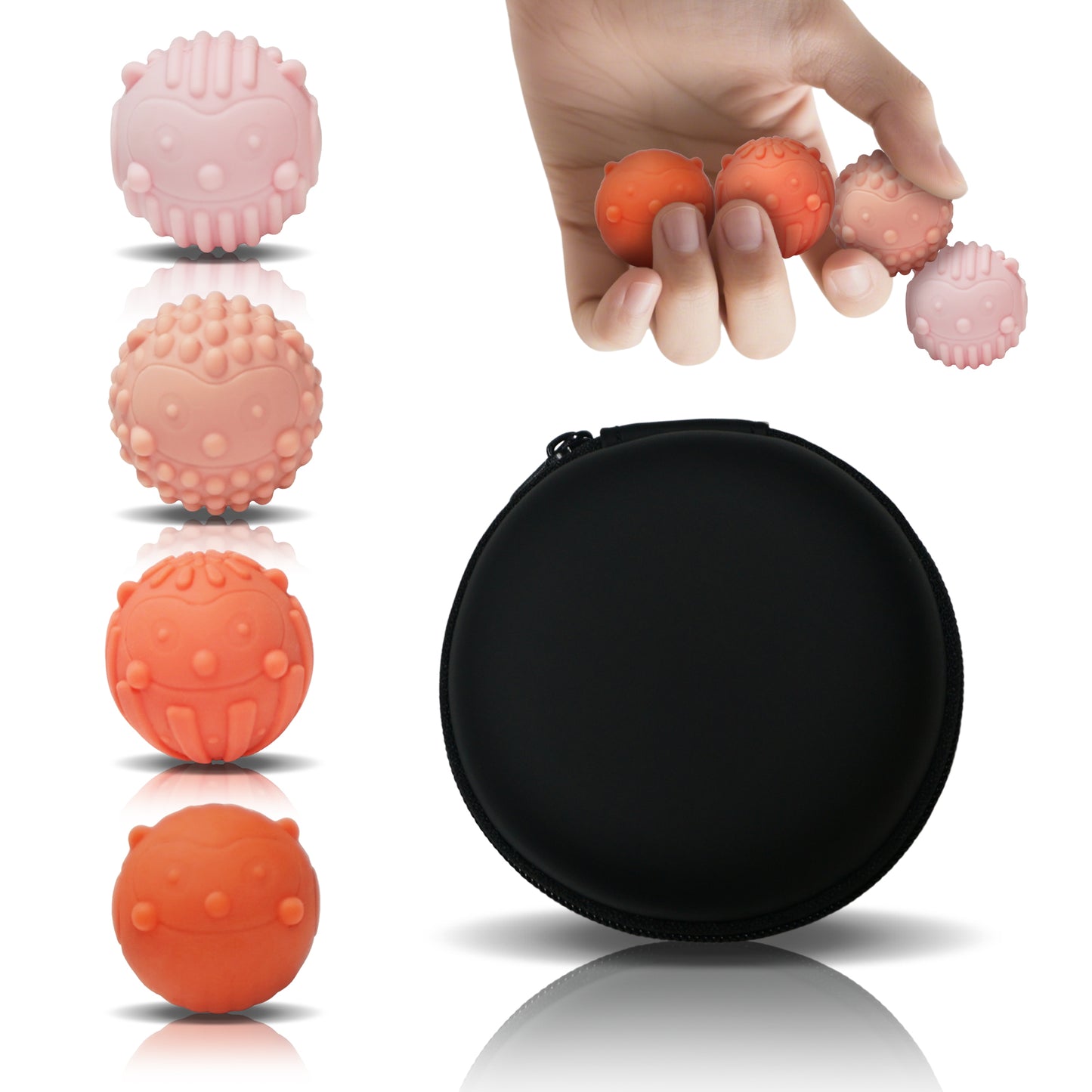 4PCS Silicone Magnetic Balls Fidget Toys, Stress Relief Sensory Toy for Autism ADHD Anxiety, Office Fun Textures Gadgets, Stocking Stuffers Gift for Adults Teen