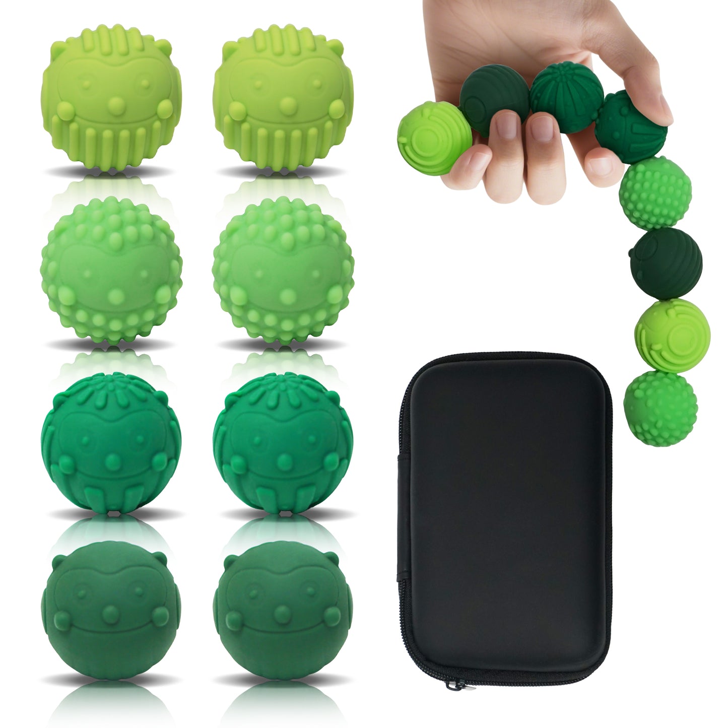 8PCS Silicone Magnetic Balls Fidget Toys for Adults Teens, Stress Relief Sensory Toy for Autism ADHD Anxiety, Office Desk Fun Textures Gadgets, Stocking Stuffers Gift for Women Men Teen