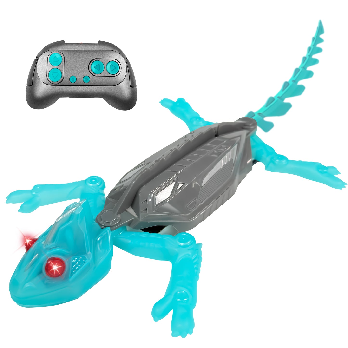Wall Climbing Gecko, Rechargeable Electronic Remote Control Kids Toy, Floor Wall Climbing Chameleon for Prank Games, with LED Lights Eyes