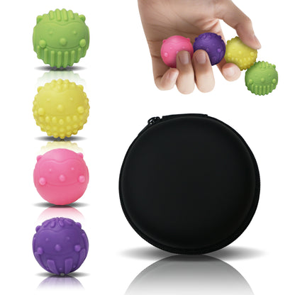 4PCS Silicone Magnetic Balls Fidget Toys, Stress Relief Sensory Toy for Autism ADHD Anxiety, Office Fun Textures Gadgets, Stocking Stuffers Gift for Adults Teen