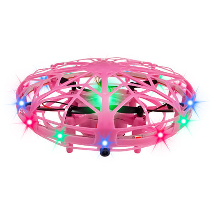 Mini Hand Drone for Kids Adults, 360° Drone Mini Helicopter RC UFO Flying Toy With Colorful light strip, Hand Operated Sensory Flying Drone UFO Toy for Boys Girls
