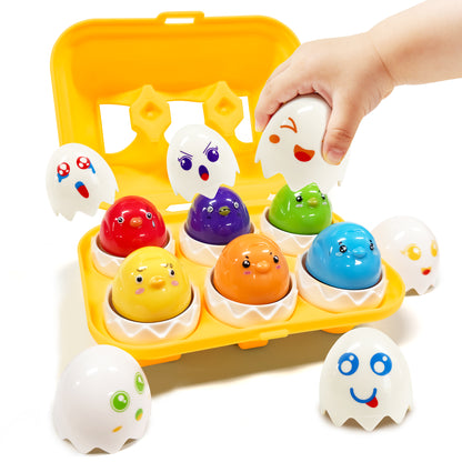 Matching Easter Eggs for Toddlers Age 1-3, Montessori Early Educational Shape Sorting Learning Toys for kids, Birthday Christmas Gifts Egg
