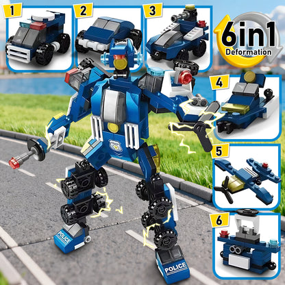 6 in 1 Building Blocks Toys ,Gift for kids over 6 years Old, transformation block Toys Set Boys & Girls
