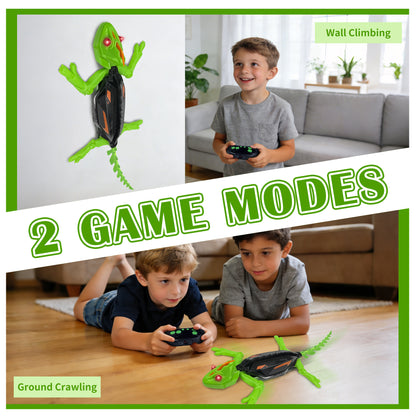 Wall Climbing Gecko, Rechargeable Electronic Remote Control Kids Toy, Floor Wall Climbing Chameleon for Prank Games, with LED Lights Eyes
