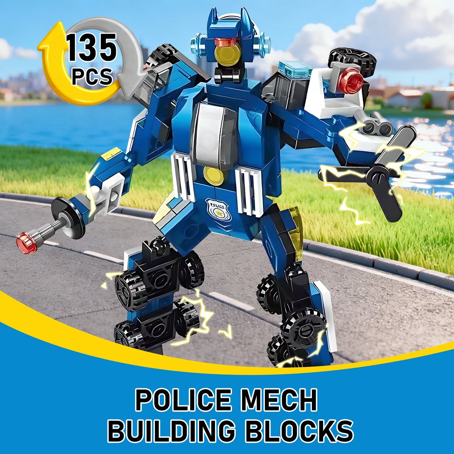 6 in 1 Building Blocks Toys ,Gift for kids over 6 years Old, transformation block Toys Set Boys & Girls