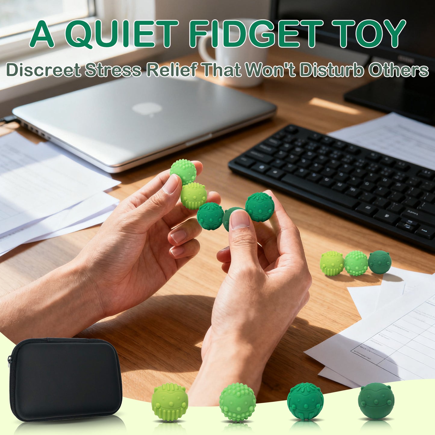 8PCS Silicone Magnetic Balls Fidget Toys for Adults Teens, Stress Relief Sensory Toy for Autism ADHD Anxiety, Office Desk Fun Textures Gadgets, Stocking Stuffers Gift for Women Men Teen