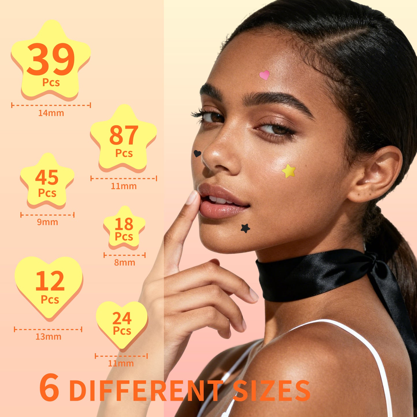 Pimple Patches for Face, 225 Counts Hydrocolloid Acne Patches, Star Heart Shape Zit Covers, Colorful Superstar Spot Acne Pimple Patches Stickers