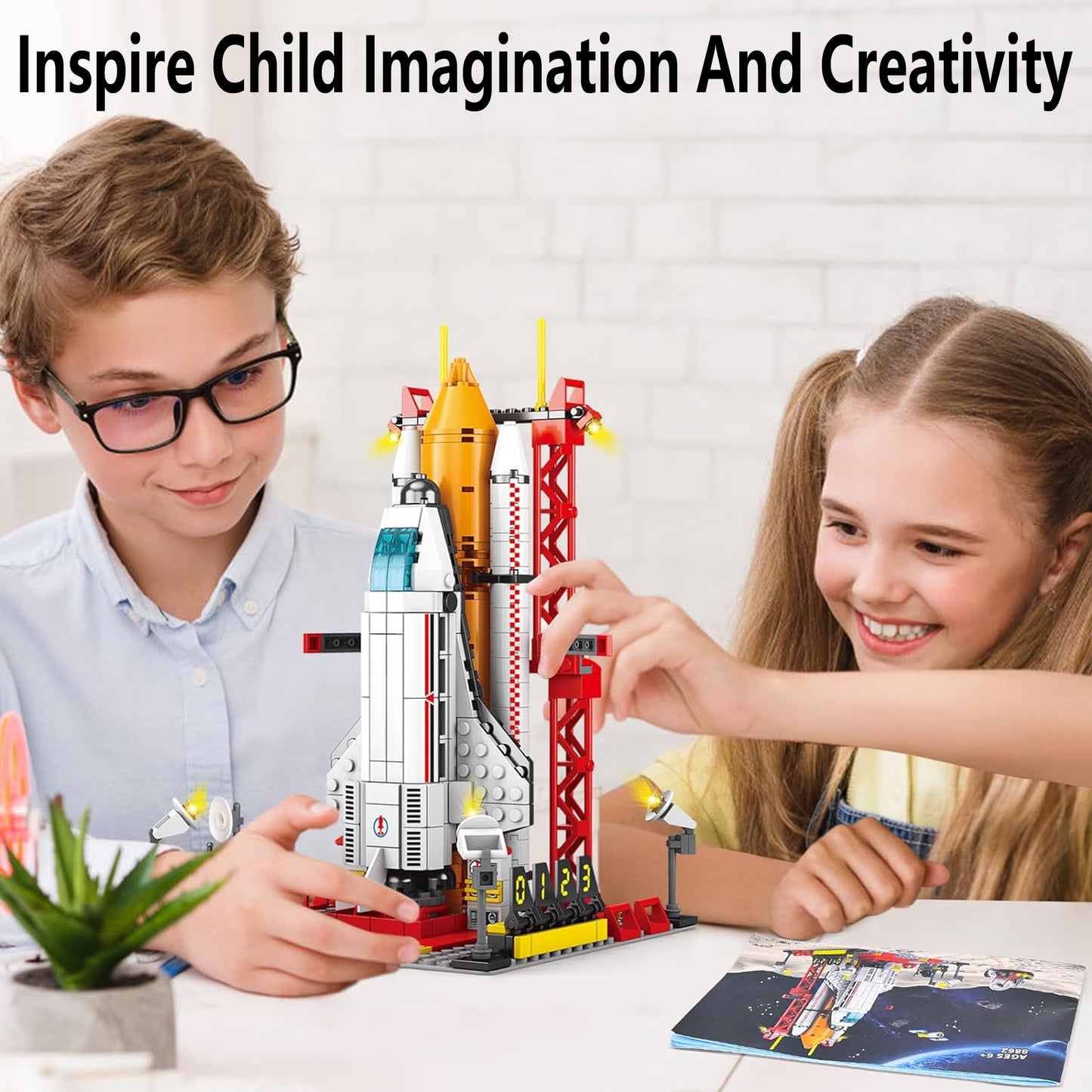 500 PCS Space Shuttle Building Block Toys Set, STEM Educational Toy, Space Exploration Shuttle Gift for Ages 6+