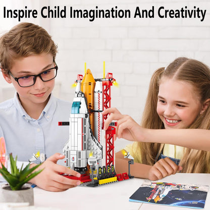 500 PCS Space Shuttle Building Block Toys Set, STEM Educational Toy, Space Exploration Shuttle Gift for Ages 6+