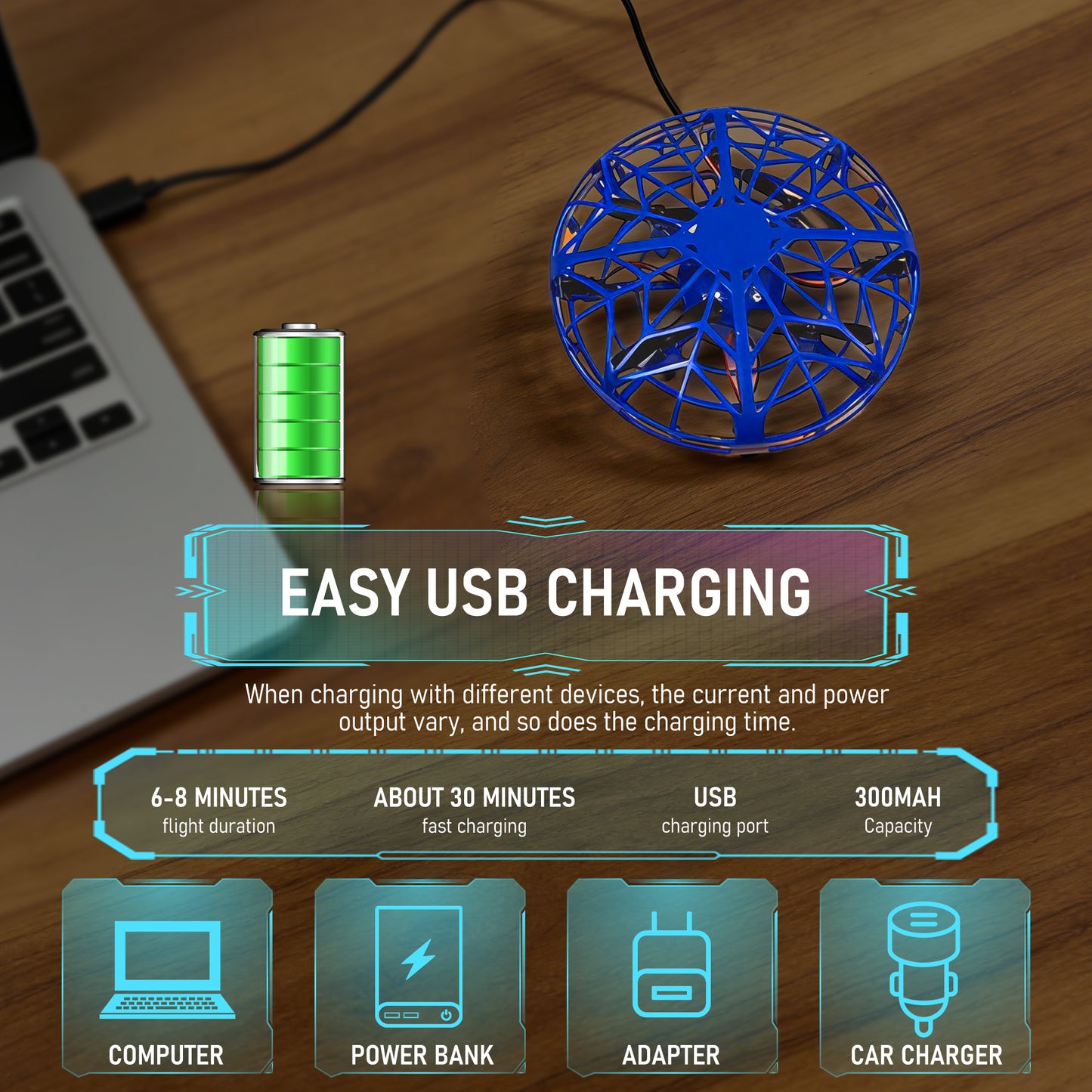 Mini Hand Drone for Kids Adults, 360° Drone Mini Helicopter RC UFO Flying Toy With Colorful light strip, Hand Operated Sensory Flying Drone UFO Toy for Boys Girls