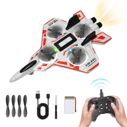 RC Plane 2.4GHZ Radio Control Helicopter 360°Flip Jet Fighter Foam Remote Control Airplane with LED Lights RC Toy Gift for Kids, Spinning Helicopter